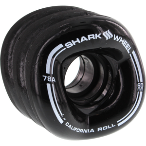 Shark California Roll 60mm 78a Black Skateboard Wheels (Set of 4)