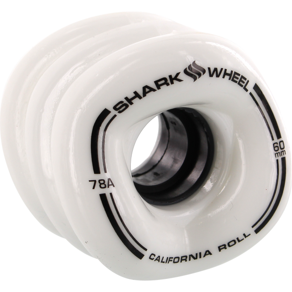 Shark California Roll 60mm 78a White Skateboard Wheels (Set of 4) | Universo Extremo Boards Skate & Surf