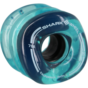 Shark California Roll 60mm 78a Trans.Blue Skateboard Wheels (Set of 4)