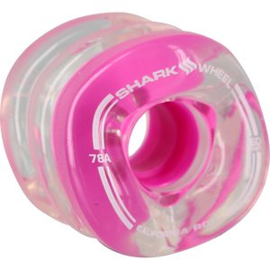 Shark California Roll 60mm 78a Clear W/Pink Hub Skateboard Wheels (Set of 4)