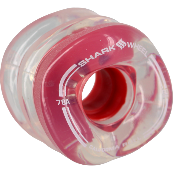 Shark California Roll 60mm 78a Clear W/Red Hub Skateboard Wheels (Set of 4)