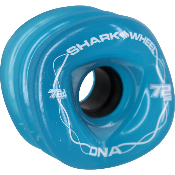 Shark Dna 72mm 78a Trans.Blue/White Longboard Wheels (Set of 4)