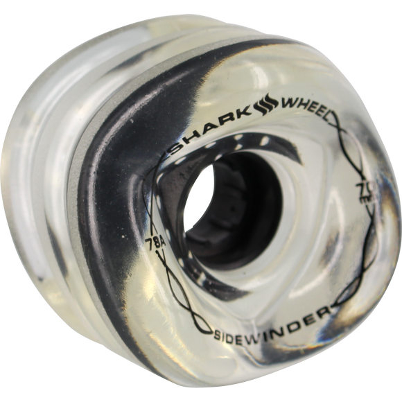 Shark Sidewinder 70mm 78a Clear W/Black Hub Longboard Wheels (Set of 4)