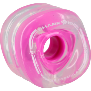 Shark Sidewinder 70mm 78a Clear W/Pink Hub Longboard Wheels (Set of 4)