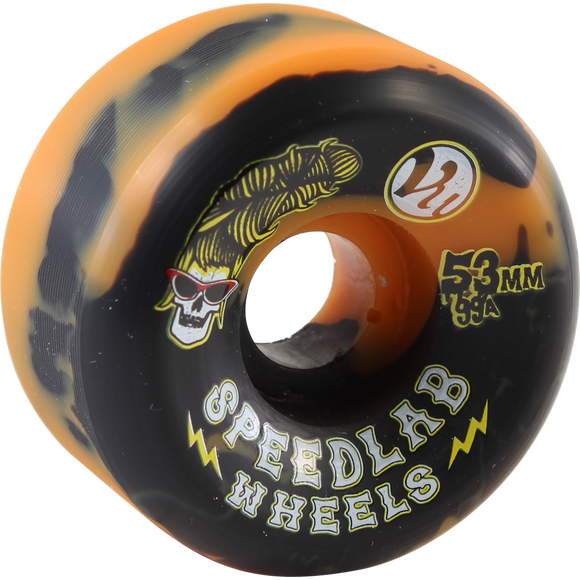 Speedlab Beehive 53mm 99a Orange/Black Swirl Skateboard Wheels (Set of 4)