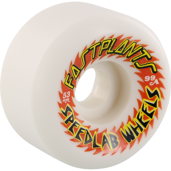 Speedlab Fastplants 53mm 99a White Skateboard Wheels (Set of 4)
