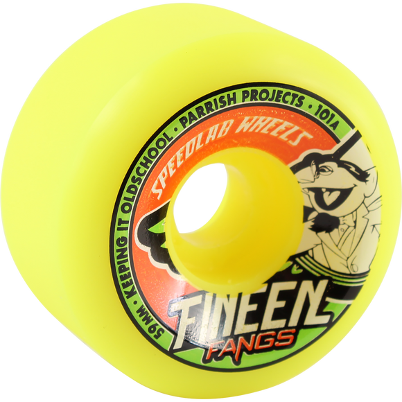 Speedlab Fangs 59mm 101a Yellow Skateboard Wheels (Set of 4)