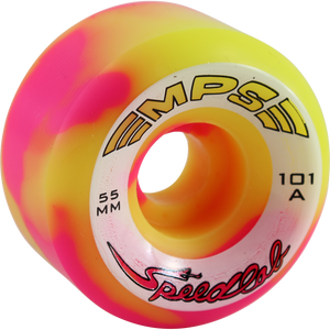 Speedlab Mps 55mm 101a Pink/Yellow Swirl Skateboard Wheels (Set of 4)