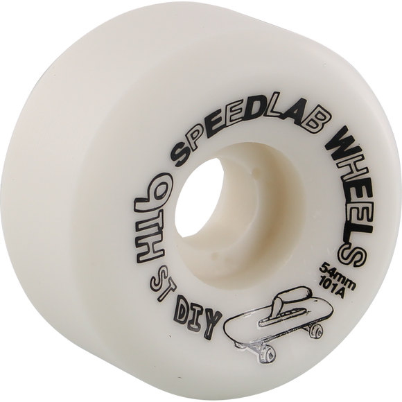 Speedlab 9th Street Diy 54mm 101a White/Black Skateboard Wheels (Set of 4)