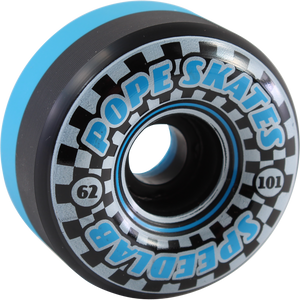 Speedlab Speedsters 62mm 101a Black/Blue Longboard Wheels (Set of 4)