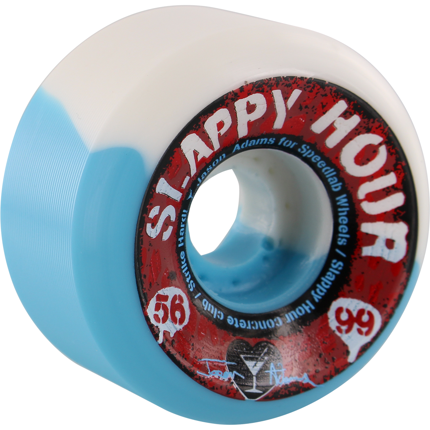 Speedlab Adams Slappy Hour 56mm 99a White/Blue Swirl Skateboard Wheels (4 Set)