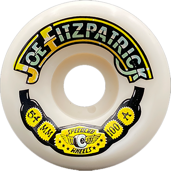 Speedlab Joe Fitzpatrick Pro 54mm 100a White Skateboard Wheels (Set of 4)