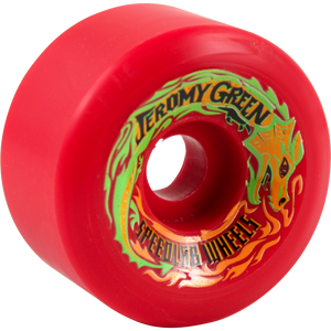 Speedlab Green Pro 59mm 99a Red Skateboard Wheels (Set of 4)