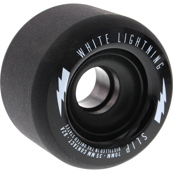 White Lightning 70mm 82a Slip Center-Set Black/Black Longboard Skateboard Wheels (Set of 4) | Universo Extremo Boards Skate & Surf