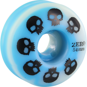 Zero Multi-Skull 54mm Blue/White Swirl Skateboard Wheels (Set of 4)