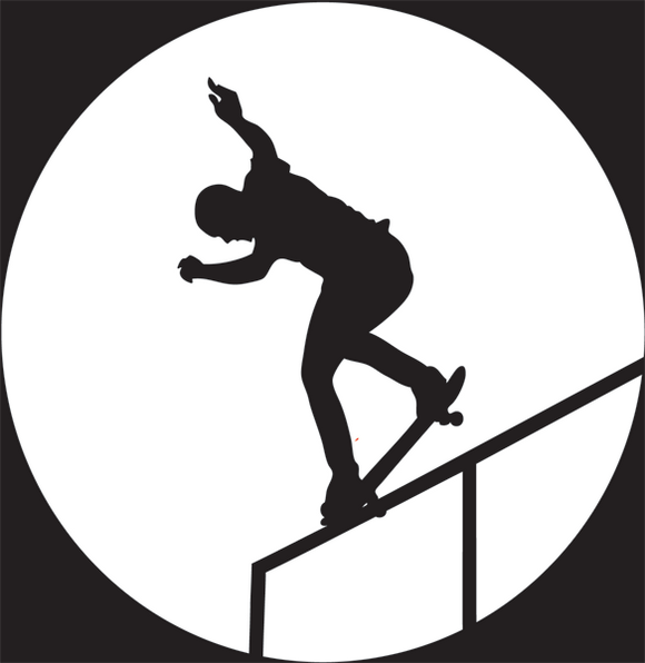 American Skateboard Nose Grind White Sticker Single |Universo Extremo Boards Skate & Surf