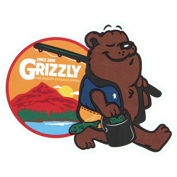 Grizzly Gone Fishing DECAL - 1pc | Universo Extremo Boards Skate & Surf