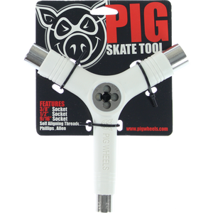 Pig Skate Tool-White Tri-Socket/Threader