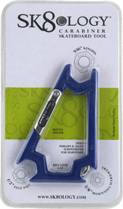 Sk8ology Carabiner Blue  / Silver Skate Tool