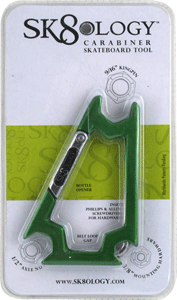 Sk8ology Carabiner Green / Silver Skate Tool