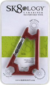 Sk8ology Carabiner Red / Silver Skate Tool