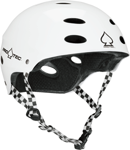 Protec (Ace) Gloss White Medium Helmet Skateboard Helmet| Universo Extremo Boards