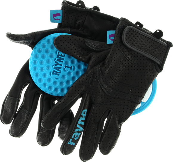 Rayne High Society V2 Slide Gloves XS-Black/Cyan 