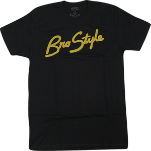 Bro Style Script T-Shirt - Size: SMALL Black