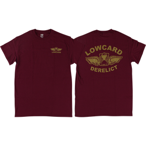 Lowcard Derelict T-Shirt - Size: SMALL Burgundy