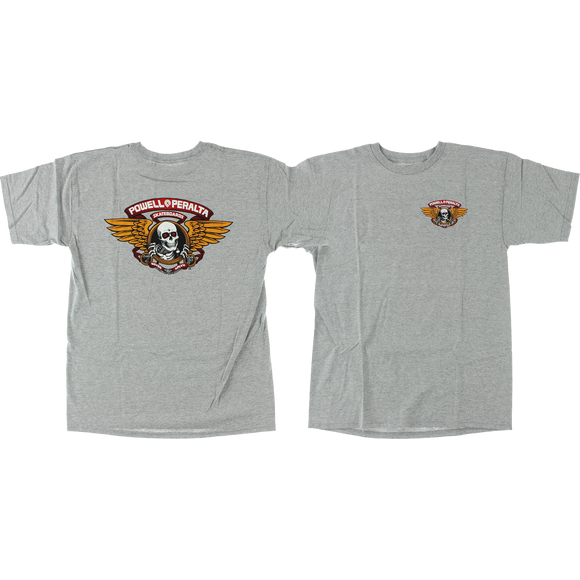 Powell Peralta Winged Ripper T-Shirt - Size: LARGE Heather Grey