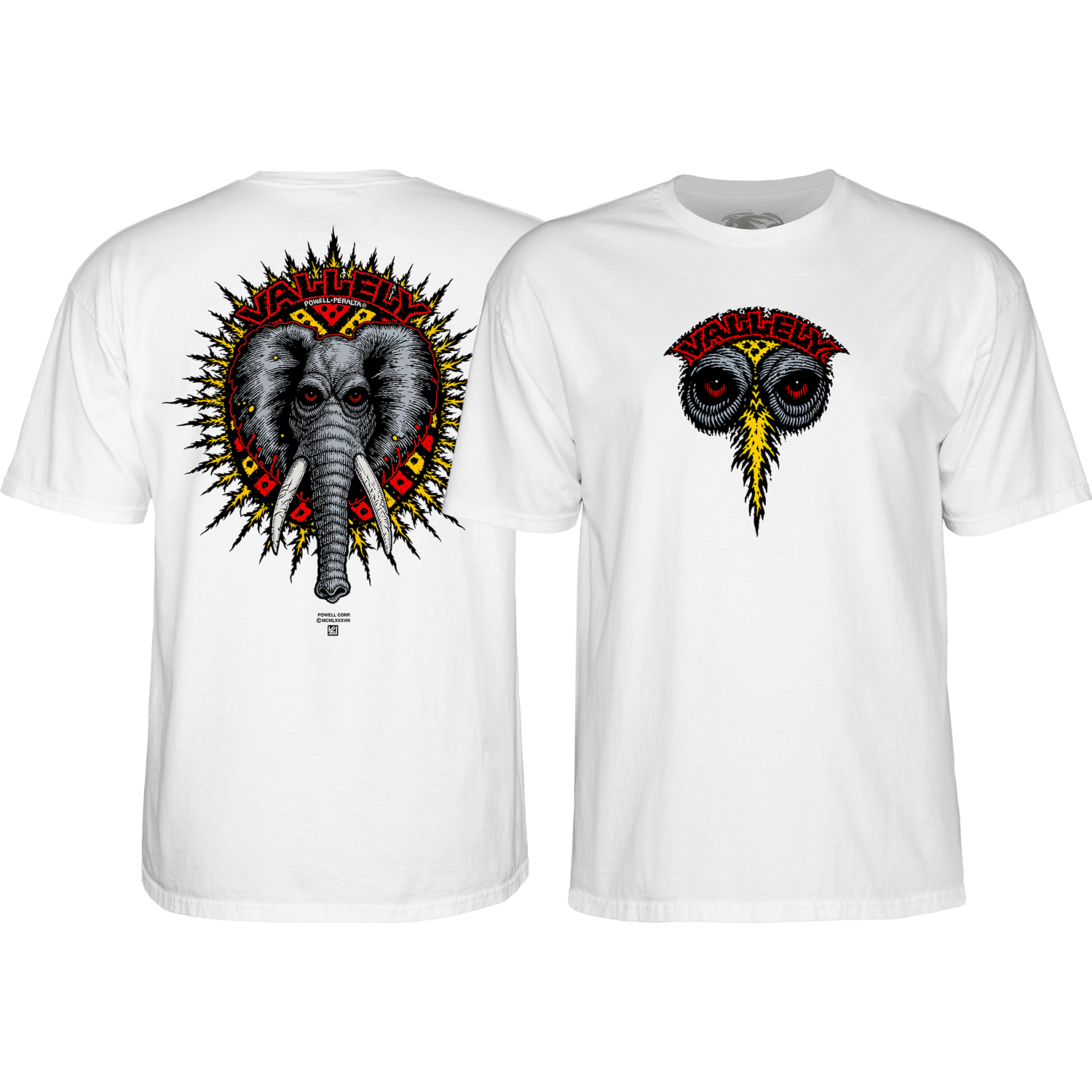 Powell Peralta Vallely Elephant T-Shirt - Size: SMALL White