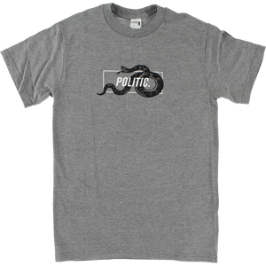 Politic Snake In A Box T-Shirt - Size: SMALL Heather Grey
