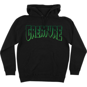 Creature Logo Outline Hooded Sweatshirt - SMALL Black