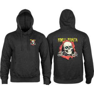 Powell Peralta Ripper Hooded Sweatshirt - SMALL Charcoal