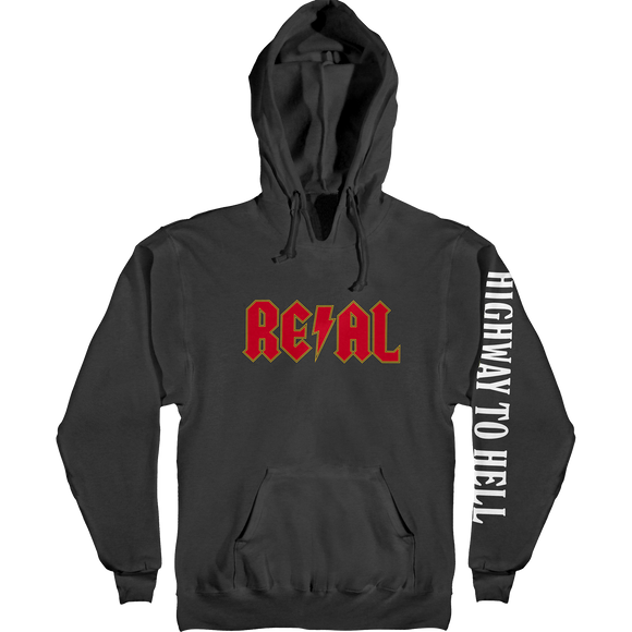 Real Deeds Hwy 2 Hell Hooded Sweatshirt - SMALL Black