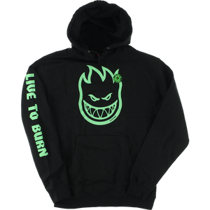 Spitfire Bighead Lit Glow Hooded Sweatshirt - MEDIUM Black/Green | Universo Extremo Boards Skate & Surf