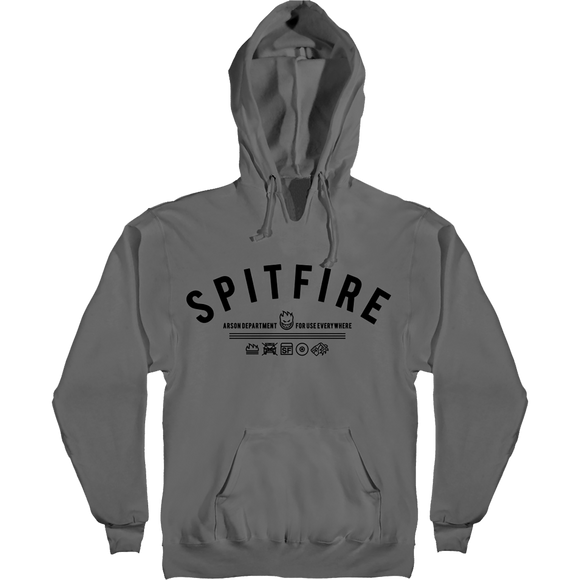 Spitfire Burn Division Hooded Sweatshirt - MEDIUM Charcoal/Black