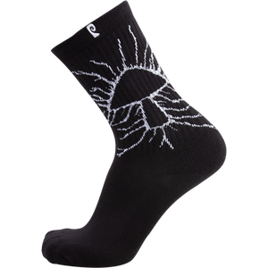 Psockadelic Metal Mushroom Crew Socks Black - Single Pair