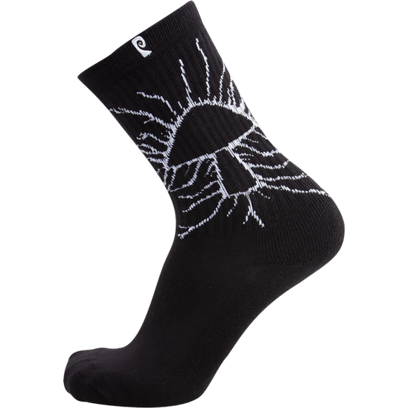 Psockadelic Metal Mushroom Crew Socks Black - Single Pair