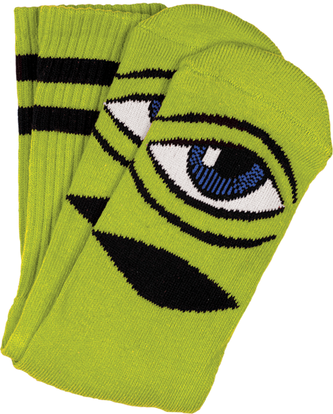 Toy Machine Sect Eye Crew Socks-Green - Single Pair