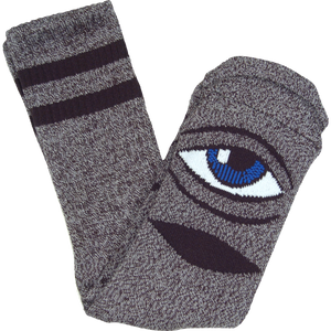 Toy Machine Sect Eye Heather Crew Socks-Grey - Single Pair