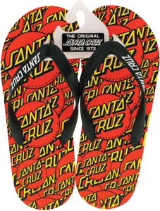 Sandals Santa Cruz Dot Flops Red/Yellow Size 8  - Universo Extremo Boards