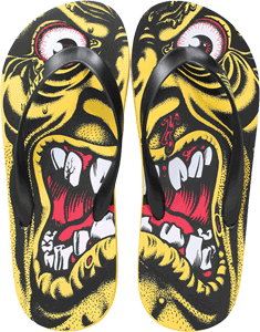 Sandals Santa Cruz Rob Face Flops Size 10 Yellow  - Universo Extremo Boards