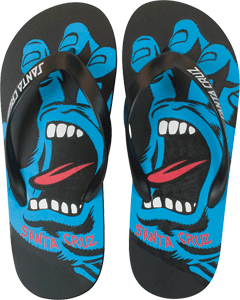 Sandals Santa Cruz Screaming Hand Flops Black Size 8  - Universo Extremo Boards
