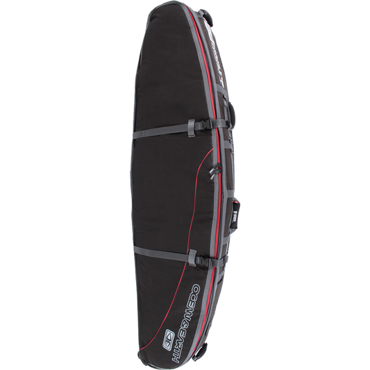 O&E Ocean & Earth Triple Wheel Shortboard Cover 7'0" Black/Red/Grey
