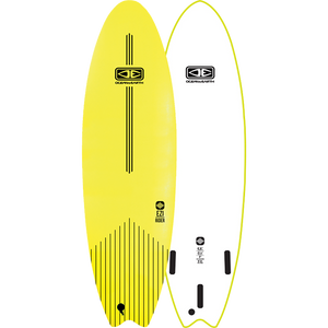 O&E Ocean & Earth Ezi-Rider Softboard 6'6" Lime Electric Yellow - Surfboard