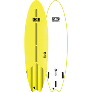 O&E Ocean & Earth Ezi-Rider Softboard 7'0" Lime Electric Yellow - Surfboard