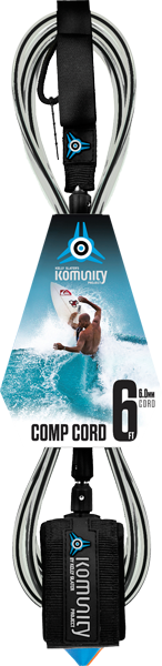 Komunity Project 6' Comp Surfboard Leash 6mm -  Black  | Universo Extremo Boards Surf & Skate