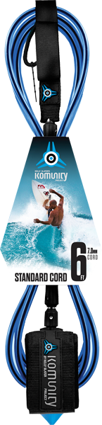 Komunity Project 6' Standard Surfboard Leash 7mm -  Blue  | Universo Extremo Boards Surf & Skate