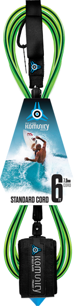 Komunity Project 6' Standard Surfboard Leash 7mm -  Lime  | Universo Extremo Boards Surf & Skate
